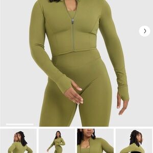 Oner active TIMELESS CROP JACKET  Olive Green Women's Zip-Up